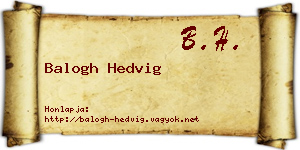Balogh Hedvig névjegykártya